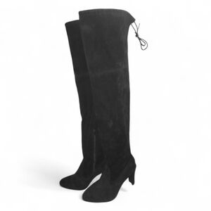 UNISEX Black Suede Over-the-Knee Boots